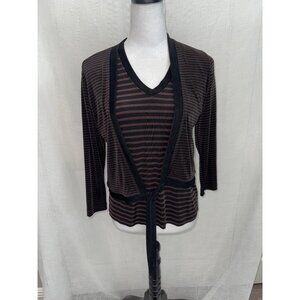 Chico's Travelers Design size 1 Medium Black Brown 2 pc